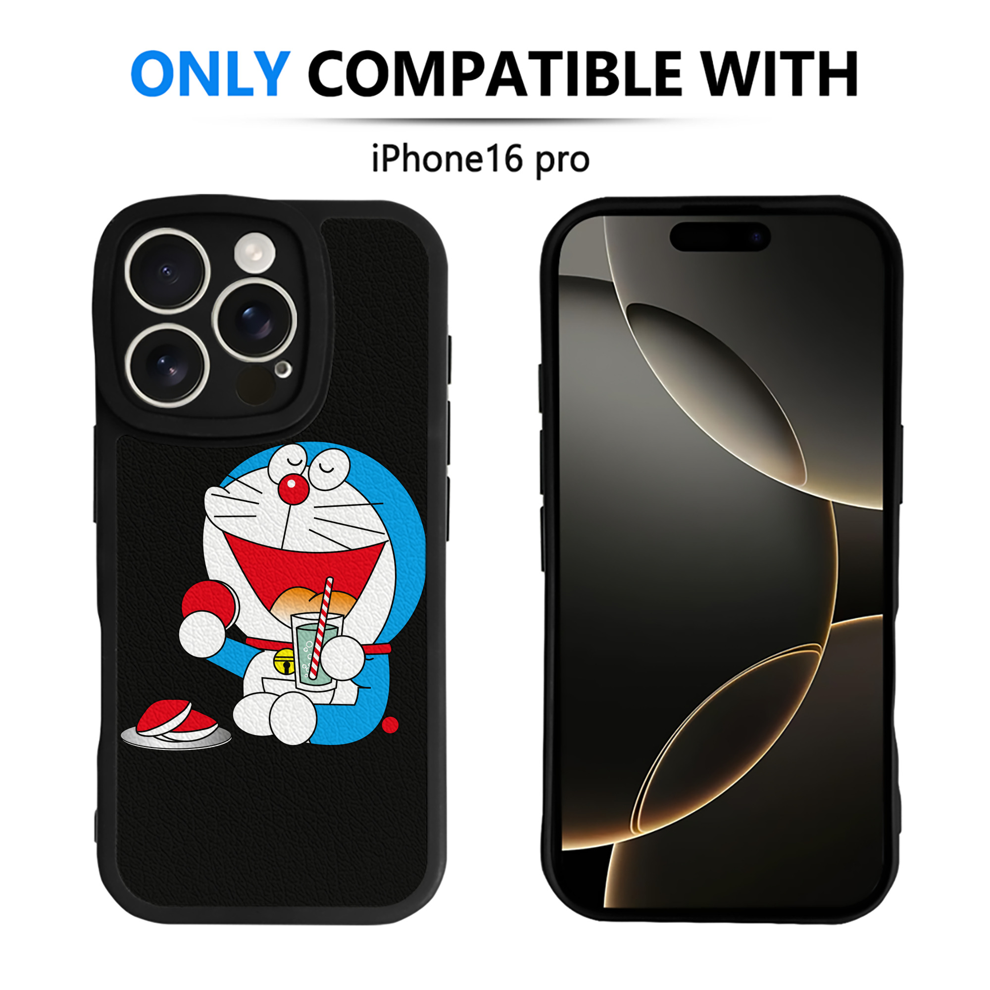 （画像用） ドラえもん Doraemon 【iPhone 16シリーズ対応】シリコンスマホケース（レザー調） 材質：シリコン